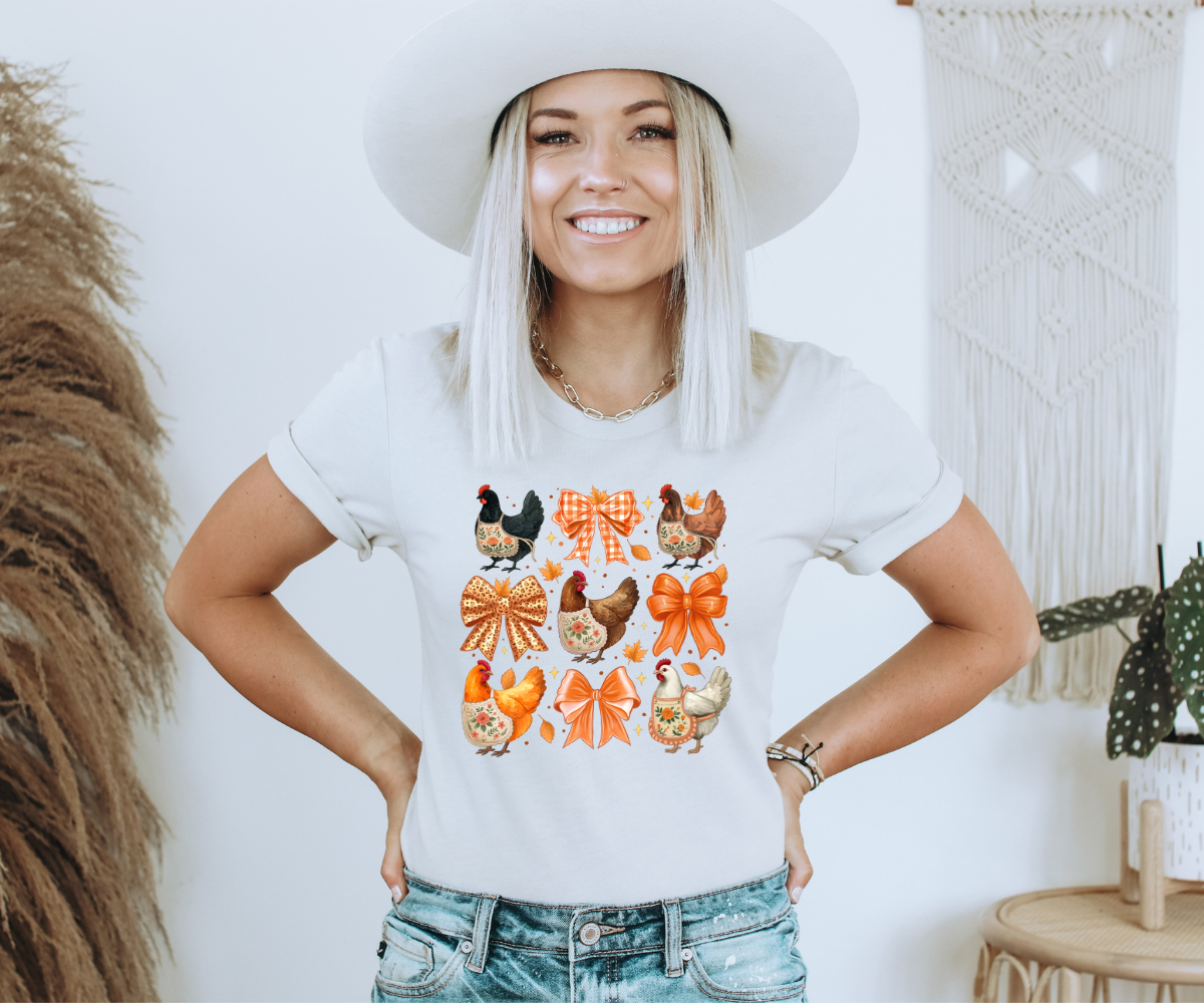 Autumn Chickens & Bows Tee
