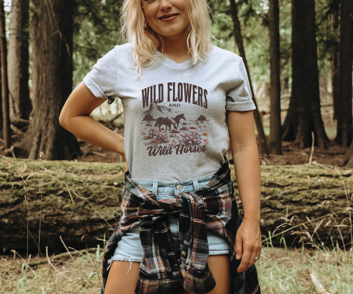Wild Flowers and Wild Horses Tee
