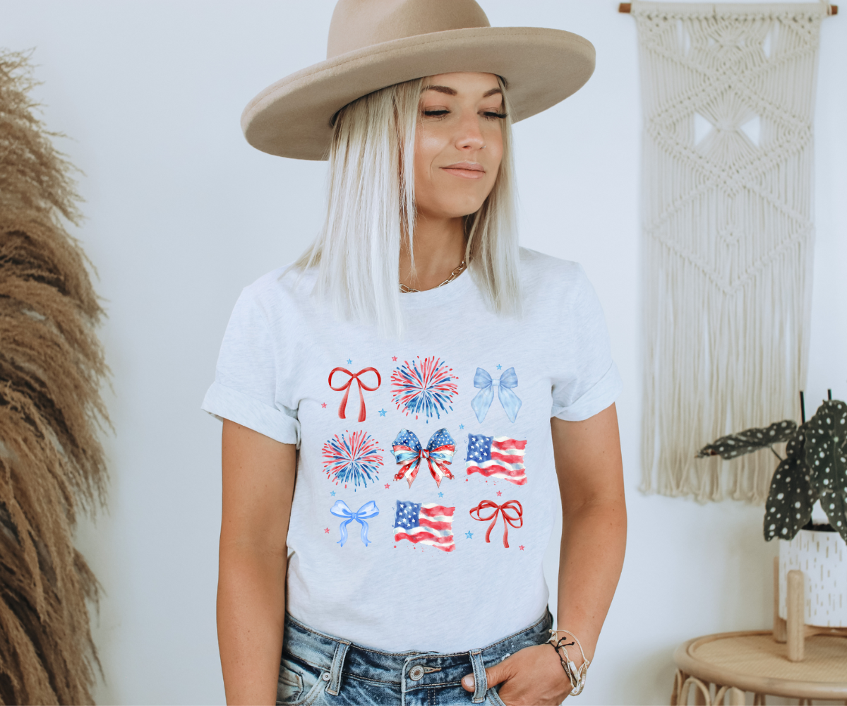 Fireworks & Freedom Bows Tee