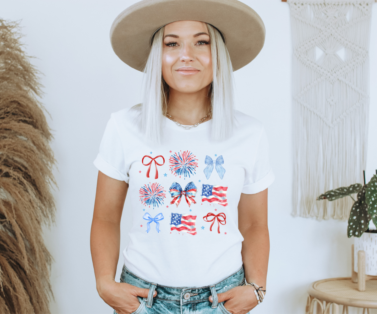 Fireworks & Freedom Bows Tee