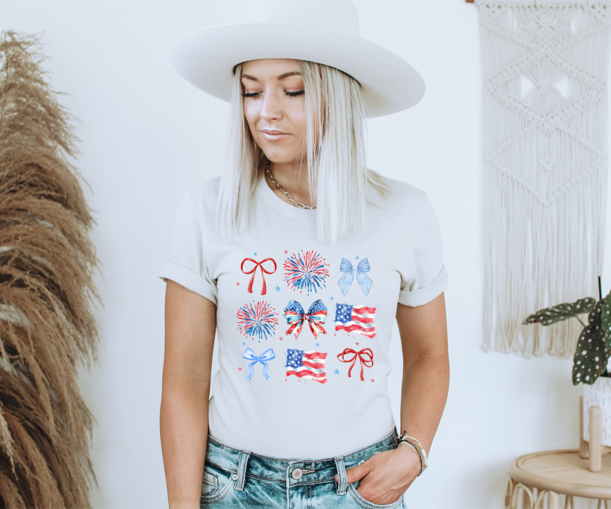 Fireworks & Freedom Bows Tee