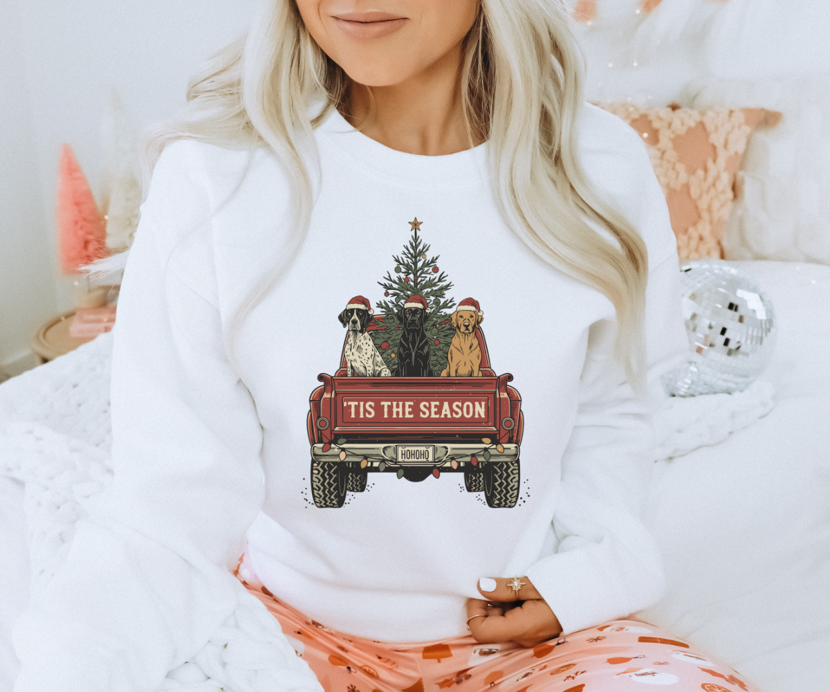 Tis the Season Pup Truck Sweatshirt