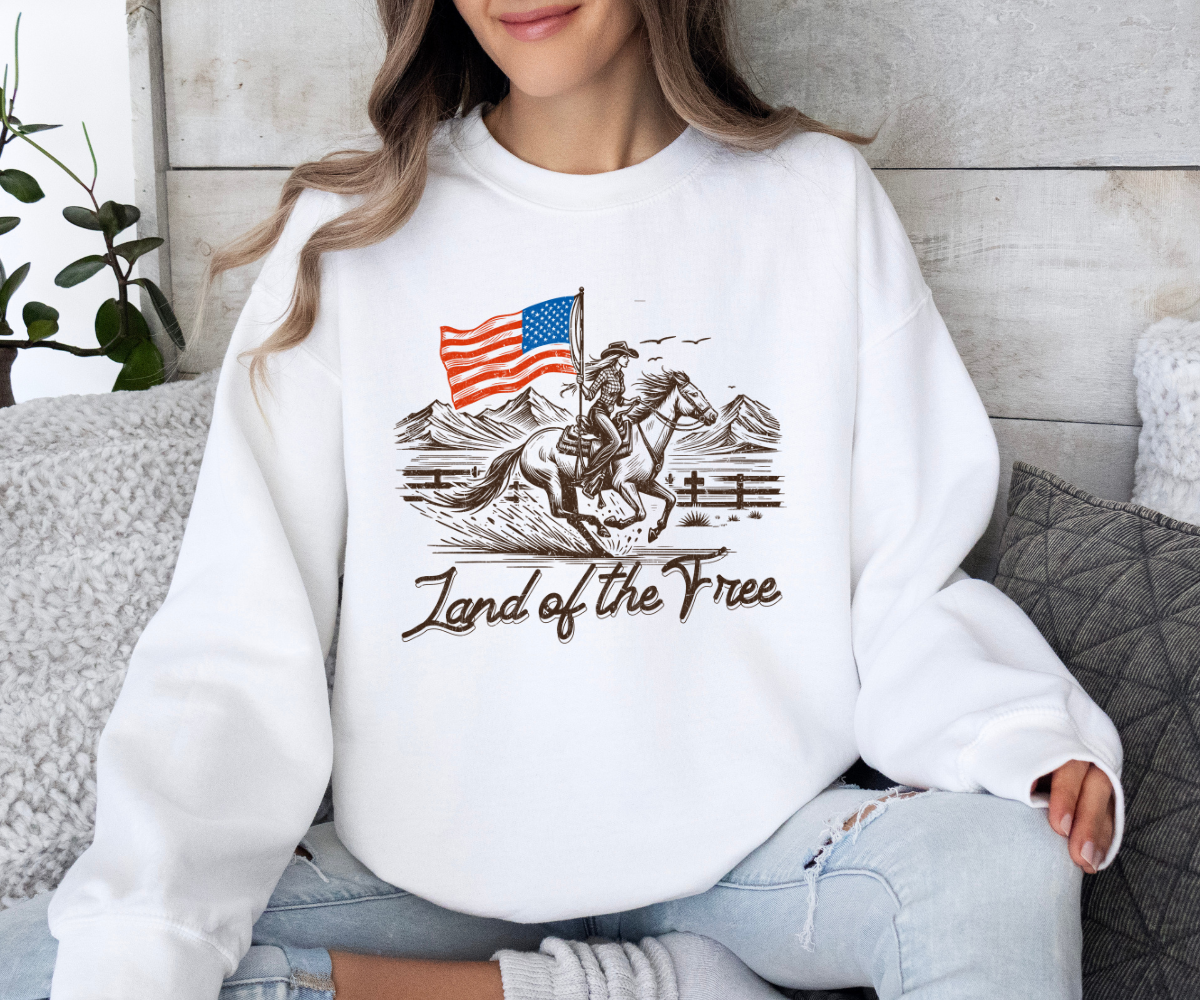 Land of the Free Cowgirl Sweatshirt