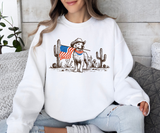 Patriotic Pup in the Wild West Sweatshirt