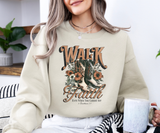 Walk by Faith – Floral Cowboy Boots Sweatshirt