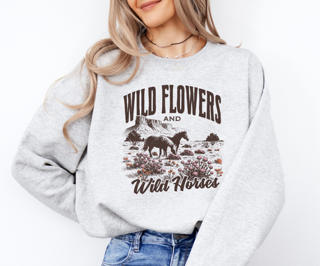 Wild Flowers and Wild Horses Sweatshirt