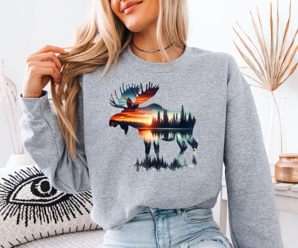 Moose Sunset Wilderness Sweatshirt